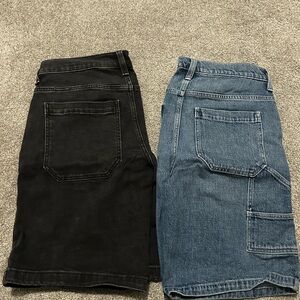 Hollister Black and Blue Denim Shorts Set